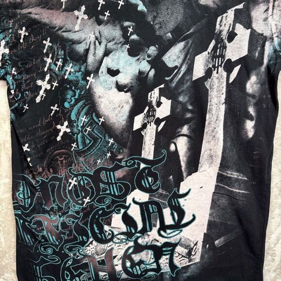 Cyber Affliction Style Most Official Seven Angel Graphic Art Black T Shirt 2XL - Picture 7 of 8